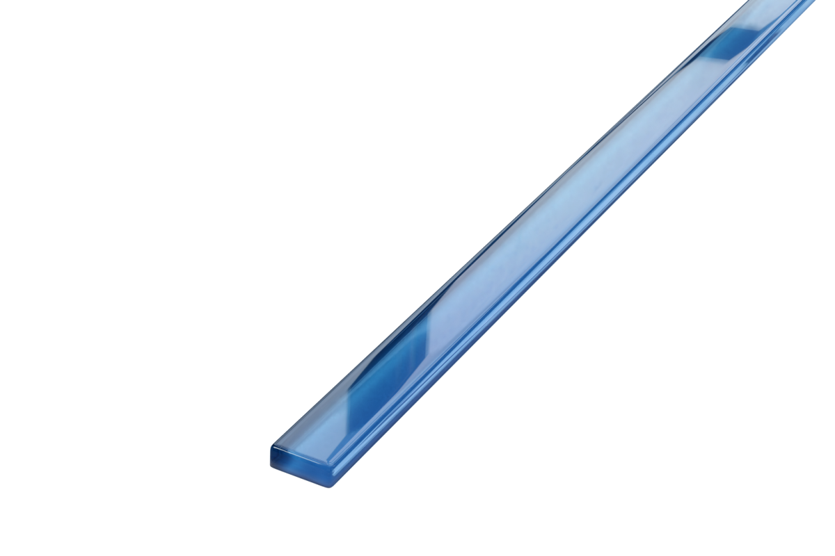 LISTWA SZKLANA NIEBIESKA BLUE 2.3 x 60 cm  – dekoracyjne do wnętrz – Szklane Mozaiki