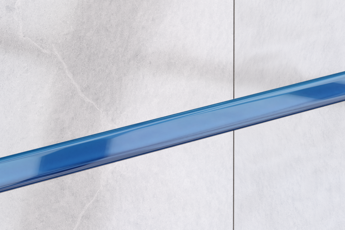 LISTWA SZKLANA NIEBIESKA BLUE 2.3 x 60 cm  – dekoracyjne do wnętrz – Szklane Mozaiki