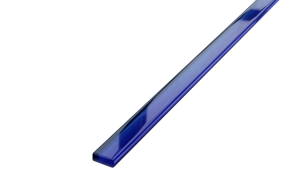 LISTWA SZKLANA NIEBIESKA KOBALT 2.3 x 60 cm  – dekoracyjne do wnętrz – Szklane Mozaiki