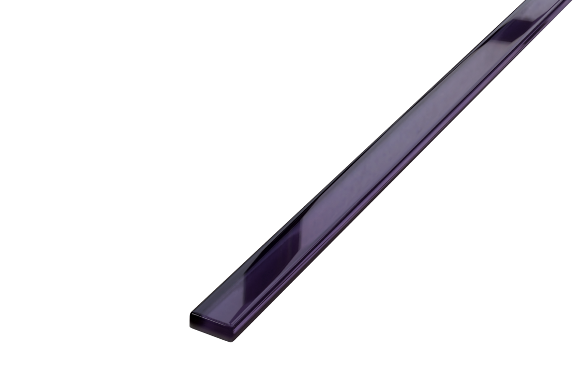 LISTWA SZKLANA FIOLET BAKŁAŻAN 2.3 x 60 cm – dekoracyjne do wnętrz – Szklane Mozaiki