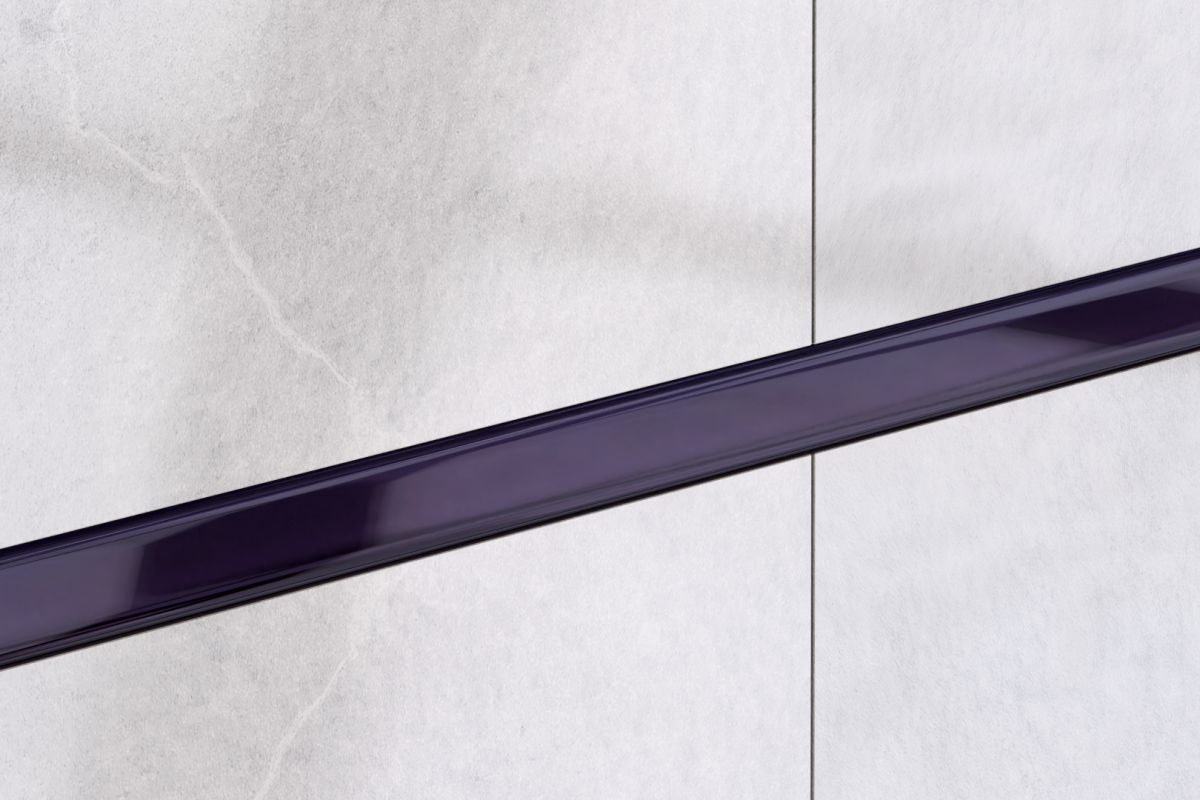 LISTWA SZKLANA FIOLET BAKŁAŻAN 2.3 x 60 cm – dekoracyjne do wnętrz – Szklane Mozaiki