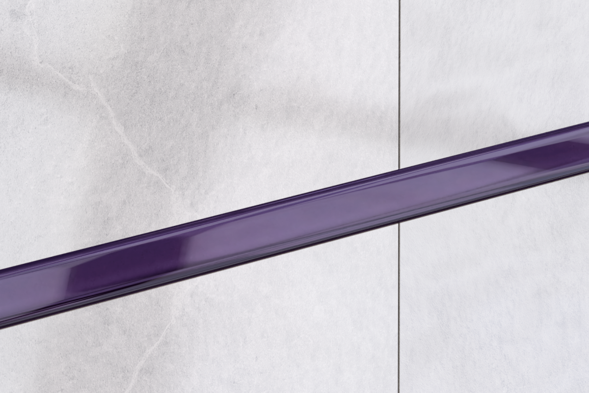 LISTWA SZKLANA FIOLET ŚLIWKA 2.3 x 60 cm – dekoracyjne do wnętrz – Szklane Mozaiki