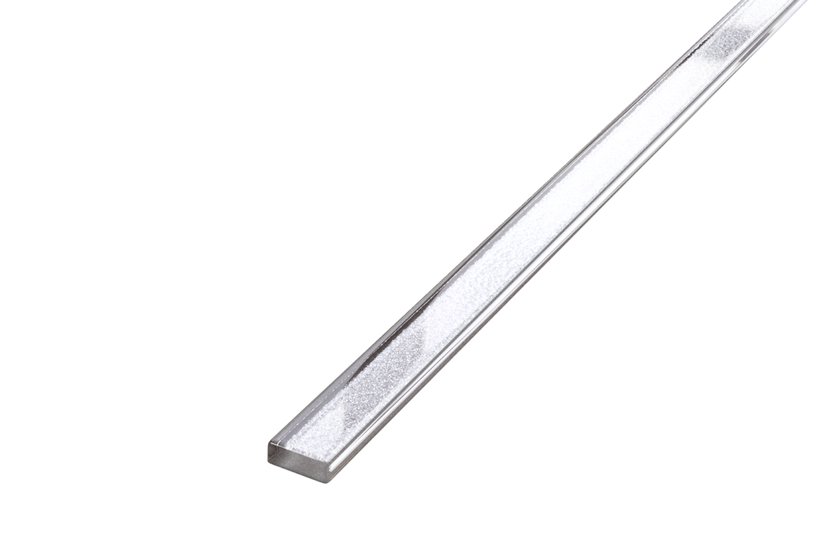LISTWA SZKLANA SREBRNA SILVER BROKAT 2.3 x 75 cm  – dekoracyjne do wnętrz – Szklane Mozaiki