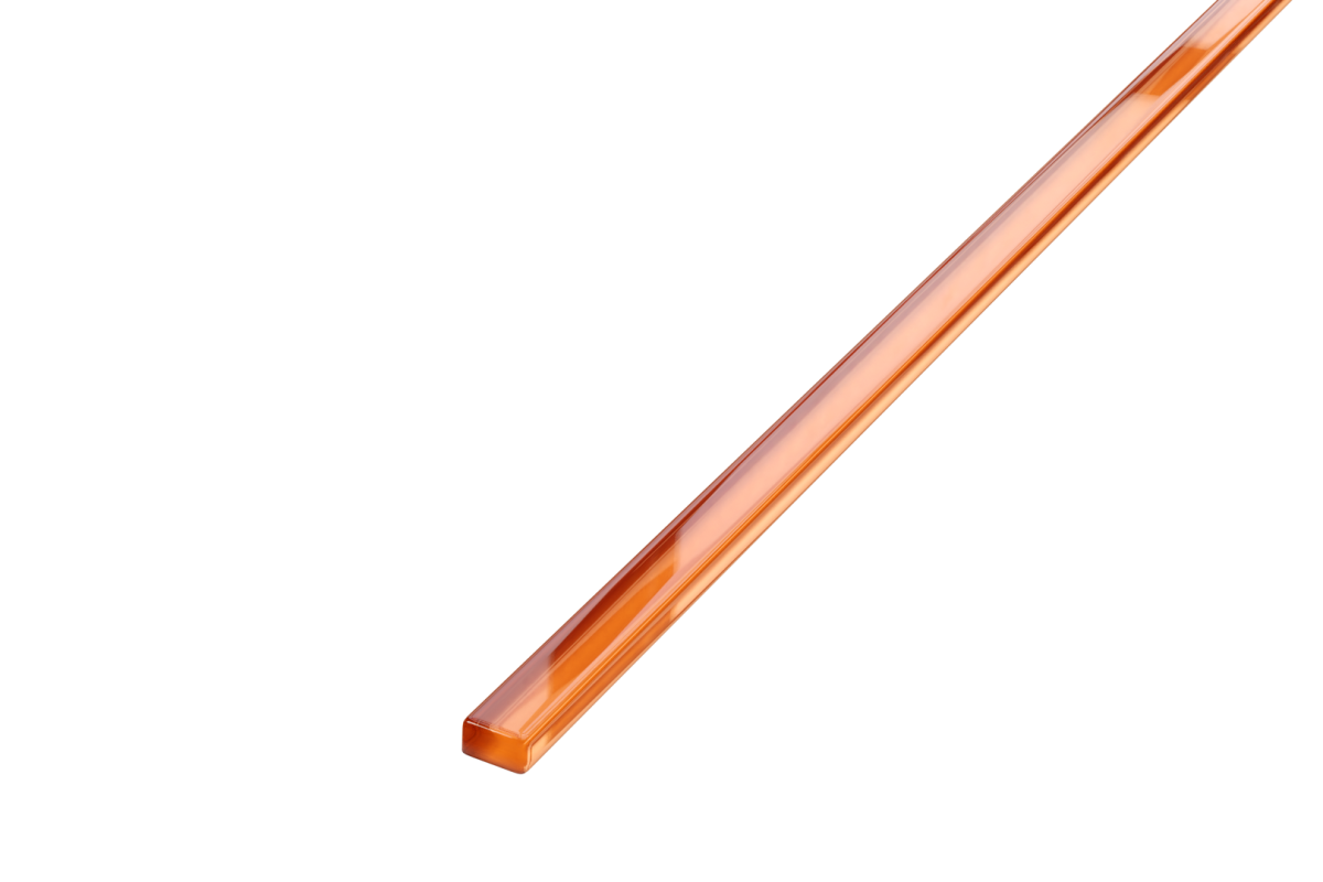 LISTWA SZKLANA POMARAŃCZOWA ORANGE JOY 1.5 x 44.8 cm  – dekoracyjne do wnętrz – Szklane Mozaiki