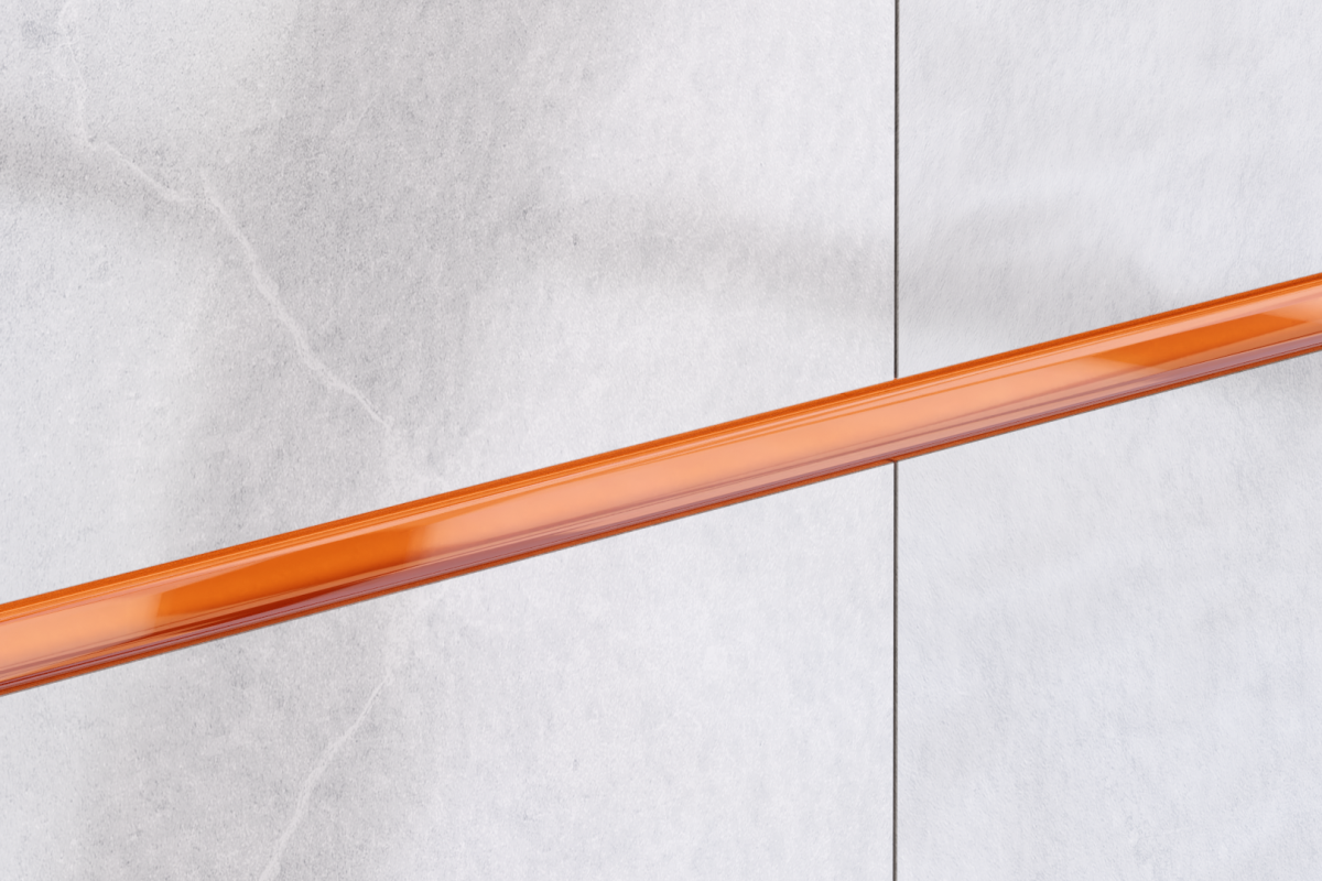 LISTWA SZKLANA POMARAŃCZOWA ORANGE JOY 1.5 x 44.8 cm  – dekoracyjne do wnętrz – Szklane Mozaiki