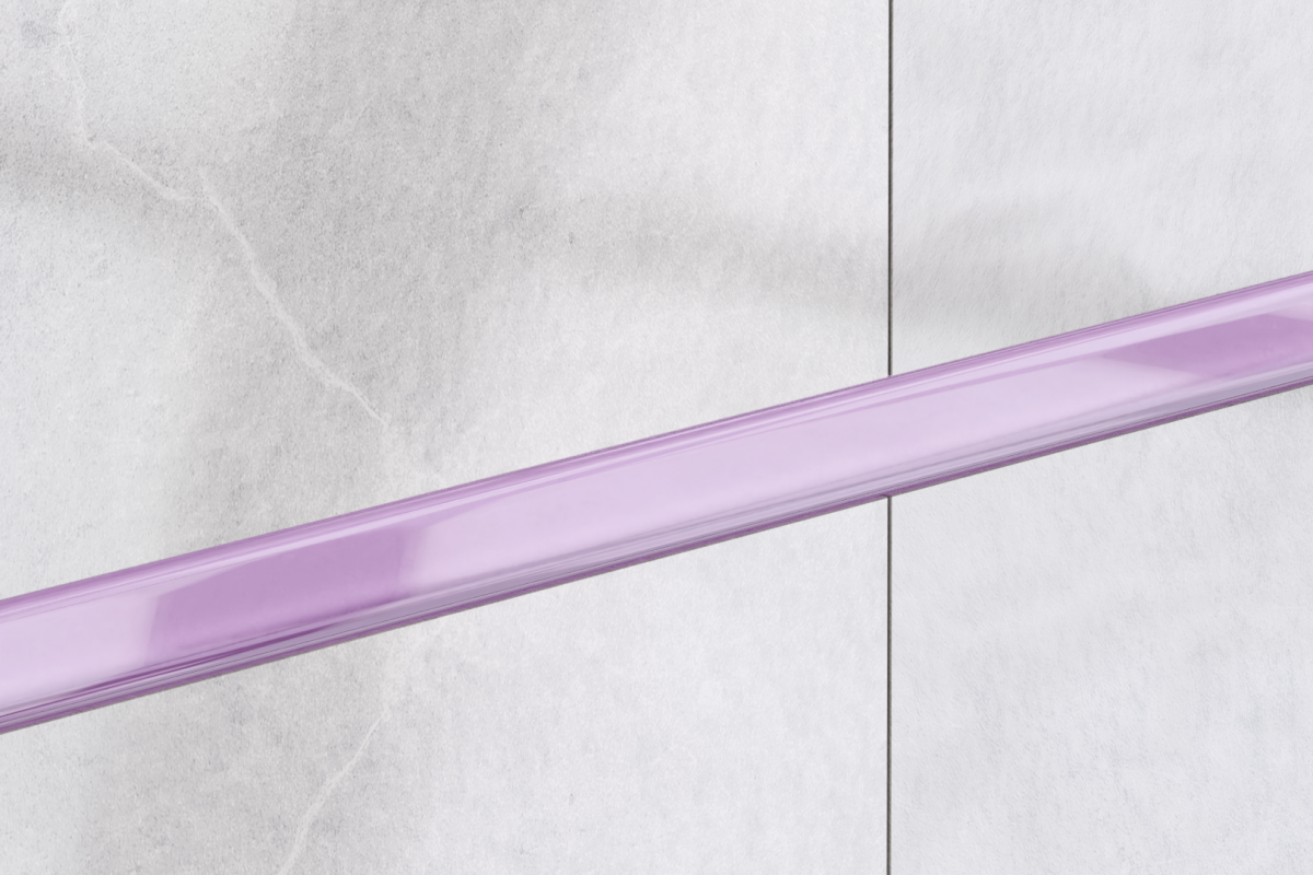 LISTWA SZKLANA RÓŻOWA VIOLA 2.3 x 75 cm – dekoracyjne do wnętrz – Szklane Mozaiki