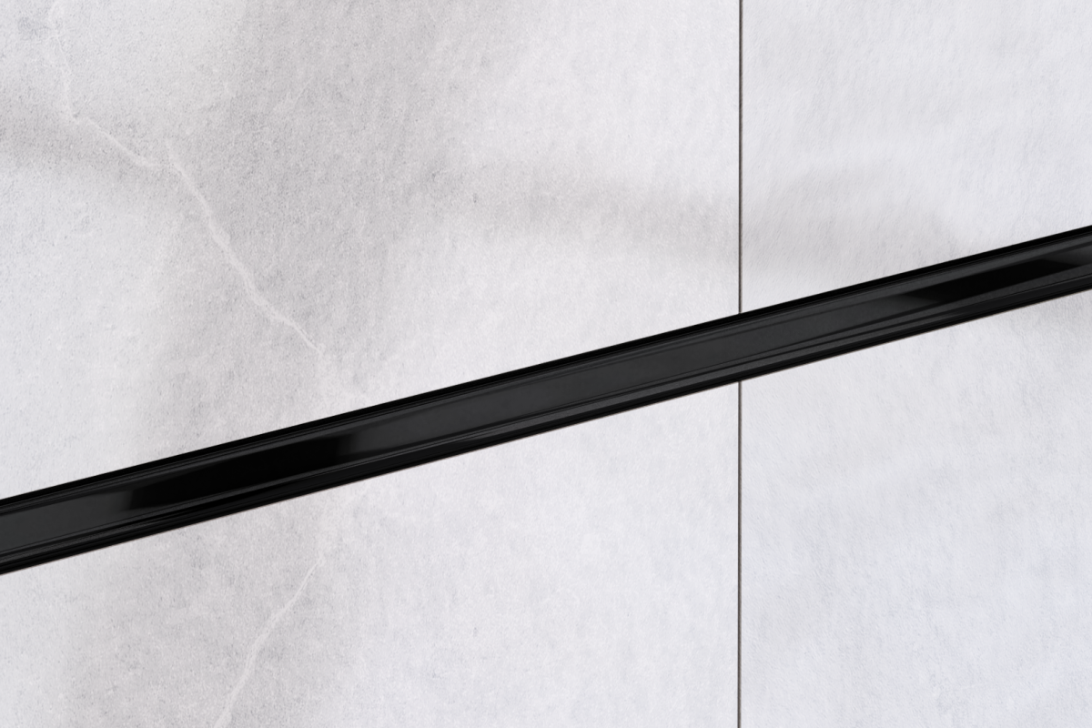 LISTWA SZKLANA CZARNA NERO JOY 1.5 x 44.8 cm  – dekoracyjne do wnętrz – Szklane Mozaiki