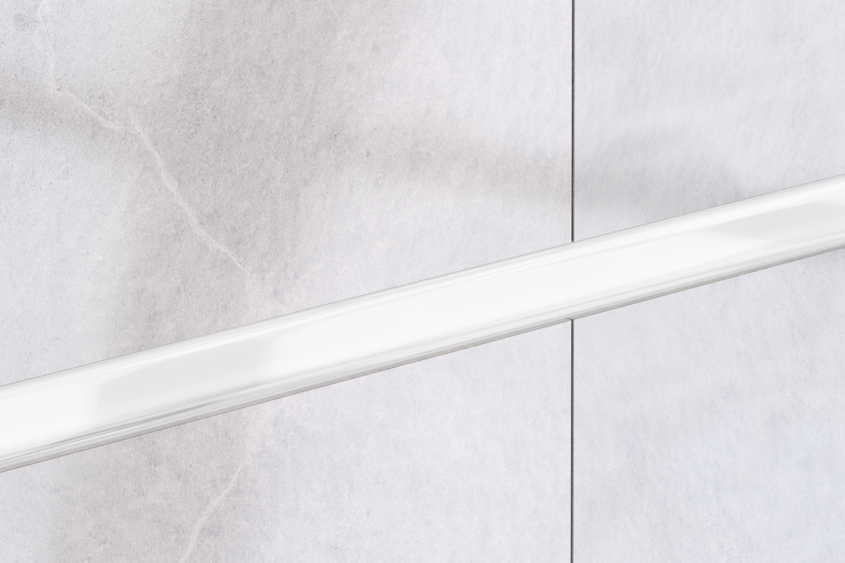 LISTWA SZKLANA BIAŁA SUPER WHITE  2.3 x 60 cm – dekoracyjne do wnętrz – Szklane Mozaiki