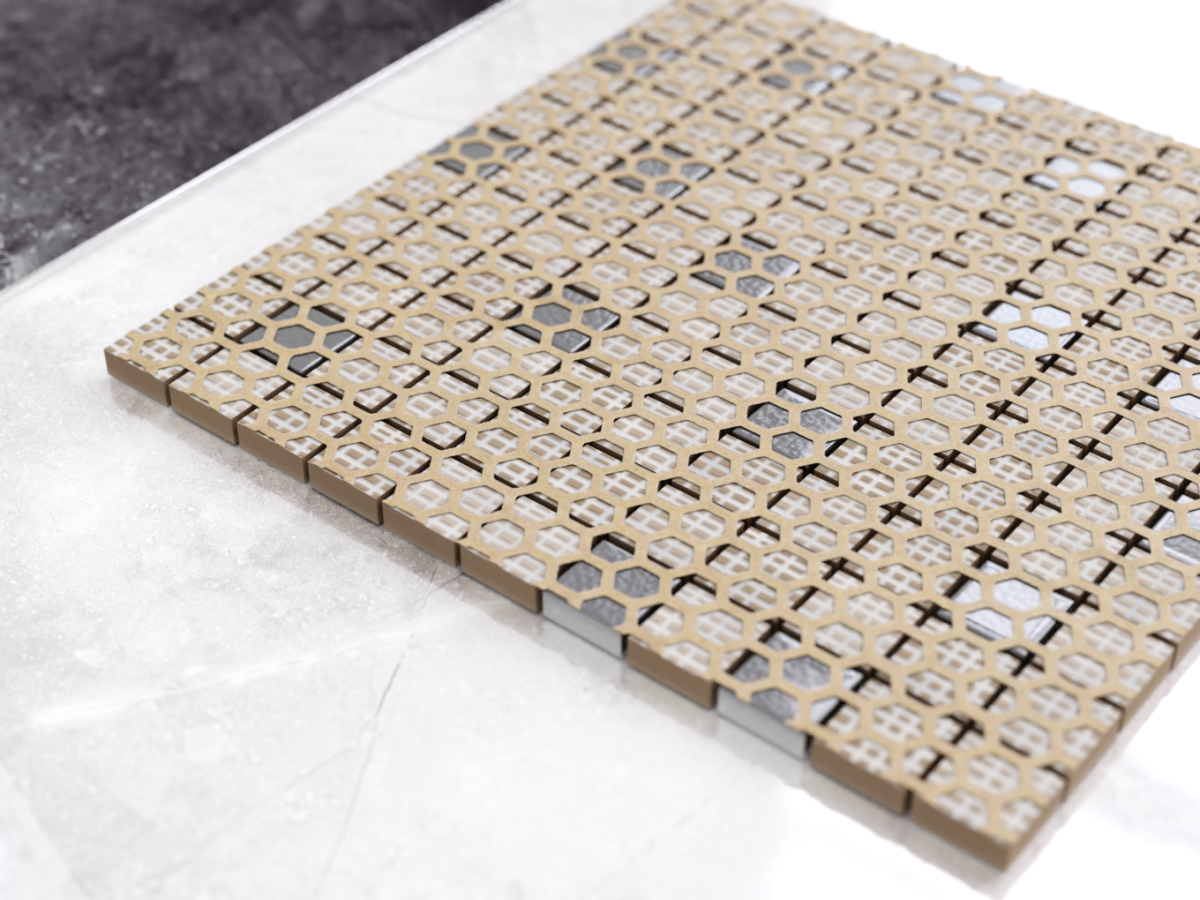 MOZAIKA CERAMICZNA BIAŁA, SZKLANA ZIELONA BUTELKA – dekoracyjne do wnętrz – Szklane Mozaiki