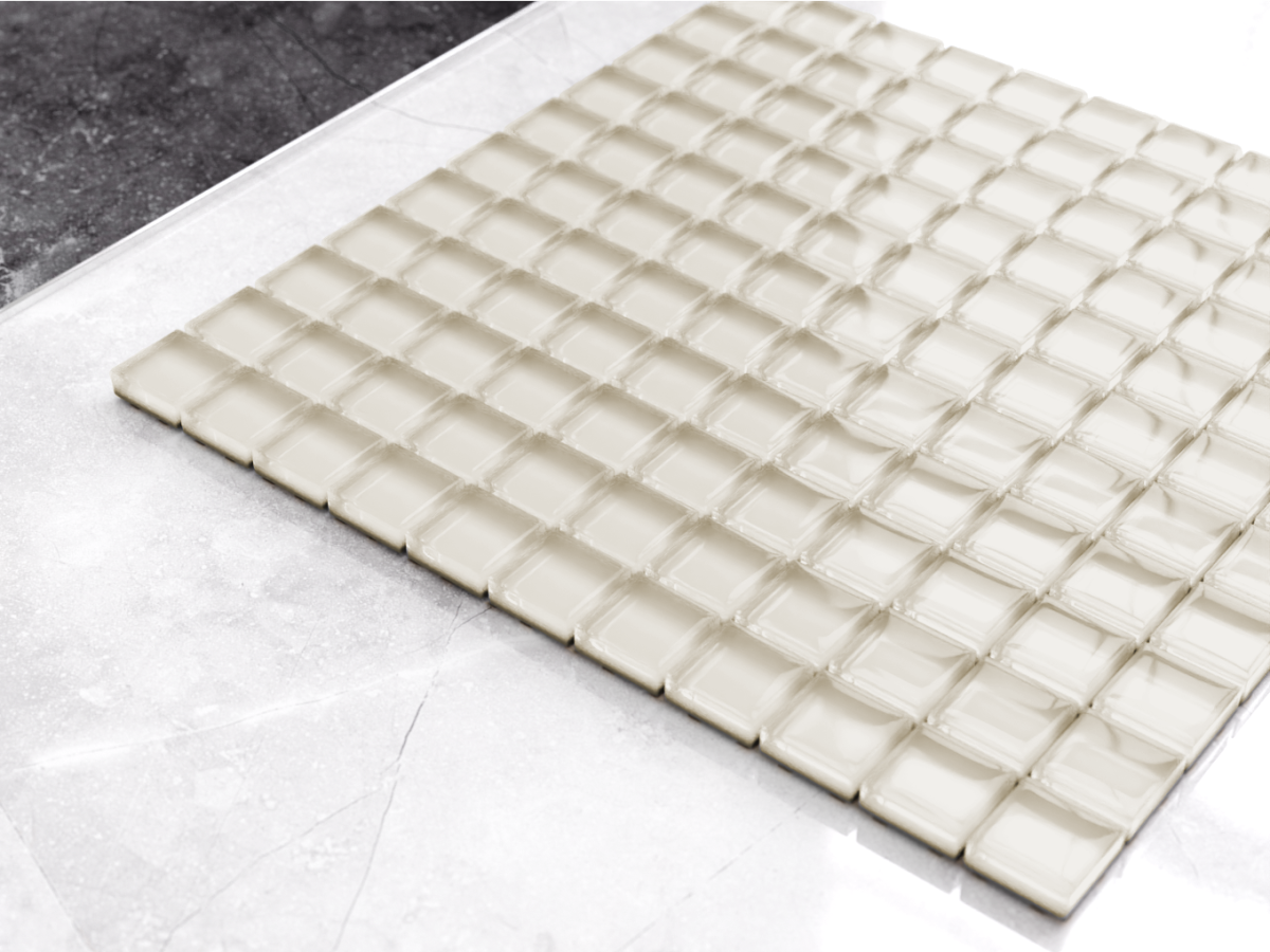 MOZAIKA SZKLANA BEŻ CAPPUCINO 30x30cm 8mm – dekoracyjne do wnętrz – Szklane Mozaiki