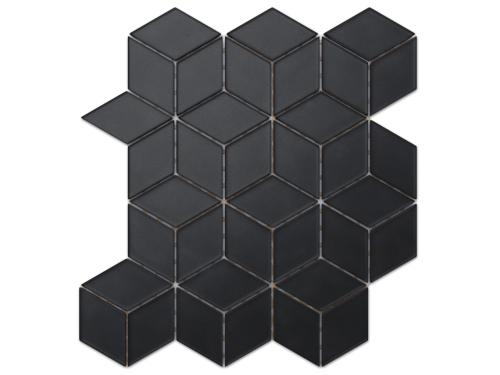 MOZAIKA SZKLANA ROMB DIAMOND CZARNA NERO SOFT BLACK
