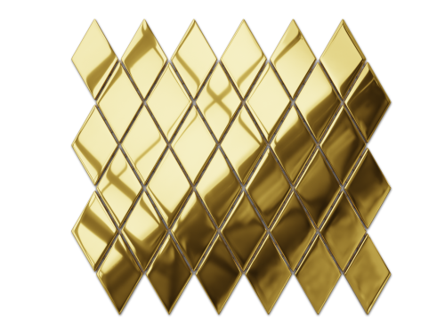 MOZAIKA SZKLANA KARO ROMB ZŁOTA GOLD METALIC 