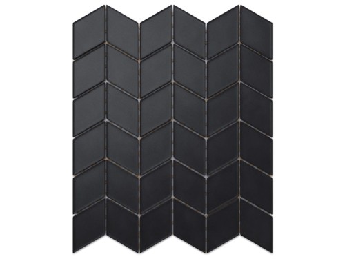 MOZAIKA SZKLANA CHEVRON ROMB CZARNY SOFT BLACK 
