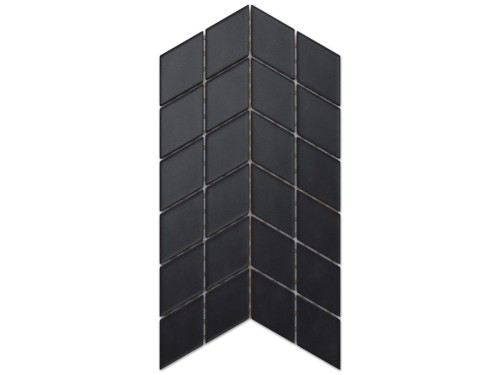 MOZAIKA SZKLANA DOUBLE CHEVRON ROMB CZARNY SOFT BLACK