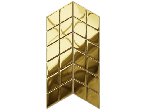 MOZAIKA SZKLANA DOUBLE CHEVRON ROMB ZŁOTA GOLD METALIC