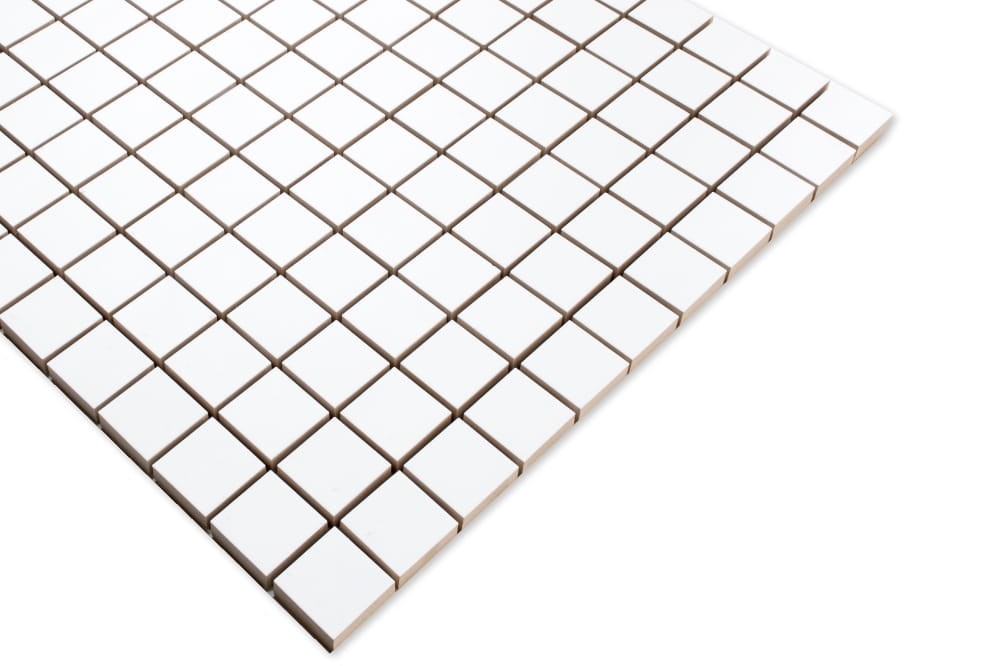 MOZAIKA CERAMICZNA BIAŁA SUPER WHITE MATOWA KOSTKA 2.5 30x30cm – dekoracyjne do wnętrz – Szklane Mozaiki