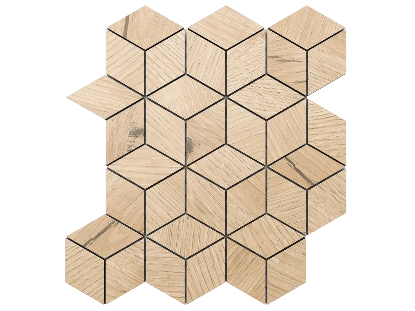 Mozaika gresowa Diamond 3D jasny dąb z subtelnym usłojeniem