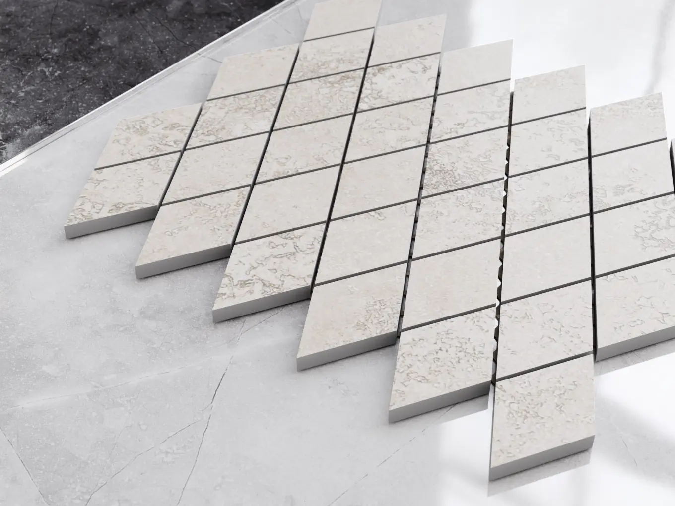 Karo Travertine Beige – detal struktury kamiennej i układu rombowego