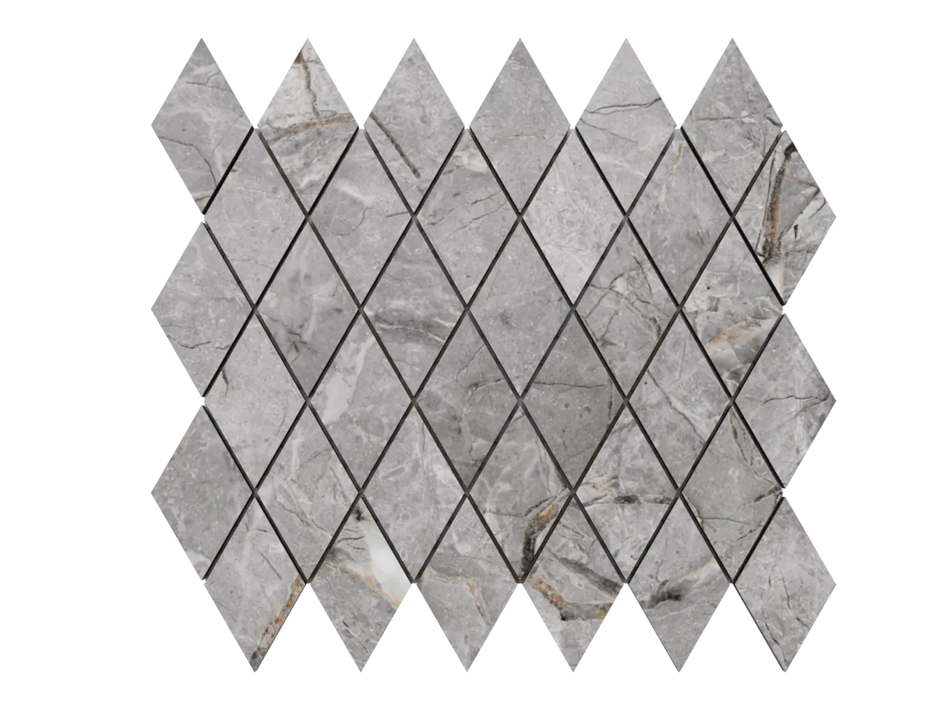 Mozaika gresowa Karo Grey Marble – szary marmur w układzie karo