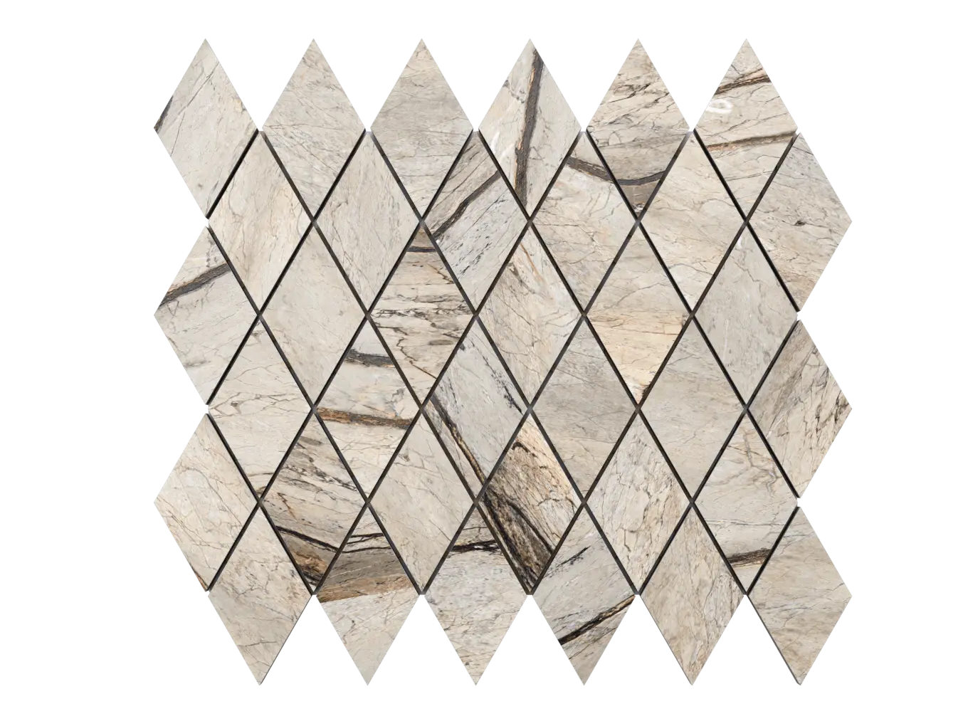 Mozaika gresowa Karo Beige Marble – beżowy marmur w układzie karo