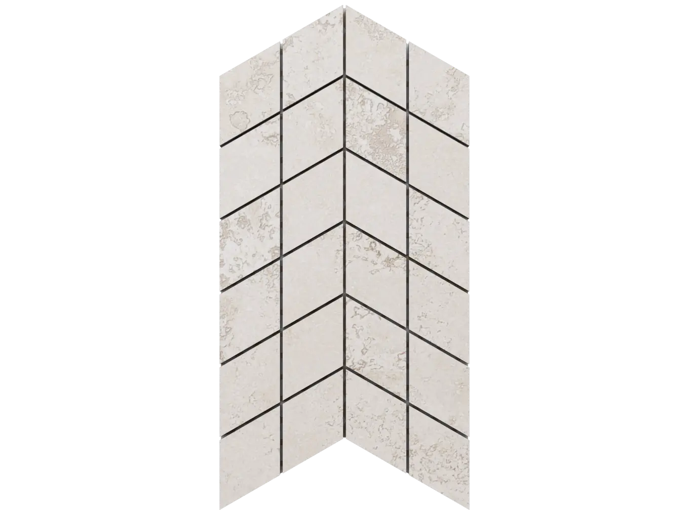Mozaika gresowa Double Chevron Travertine – beż matowy