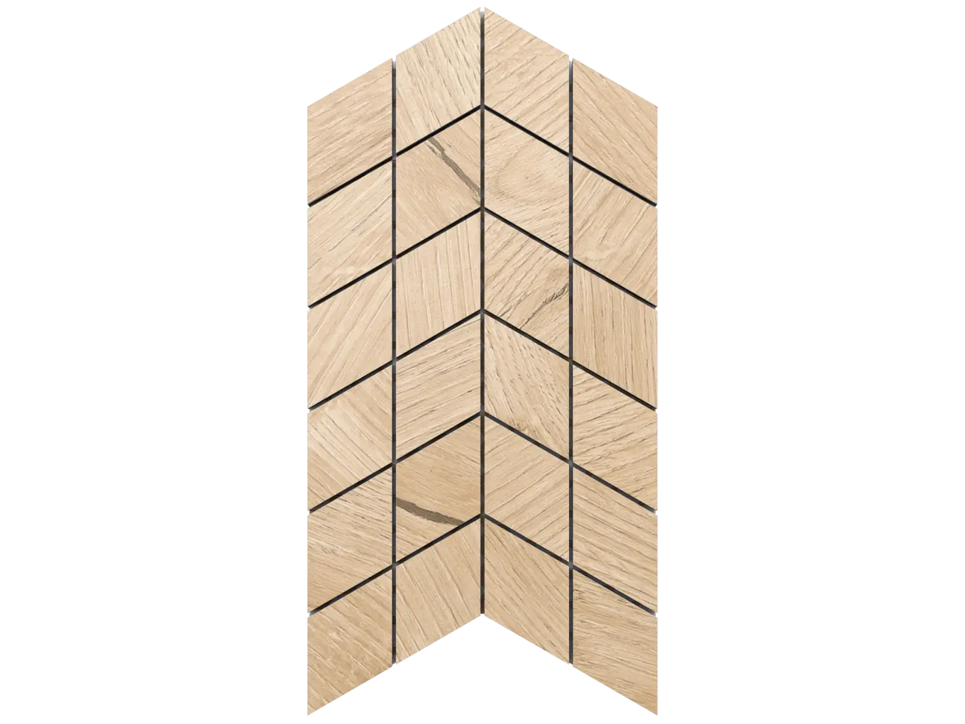Mozaika gresowa Double Chevron Jasny Dąb – drewnopodobna matowa