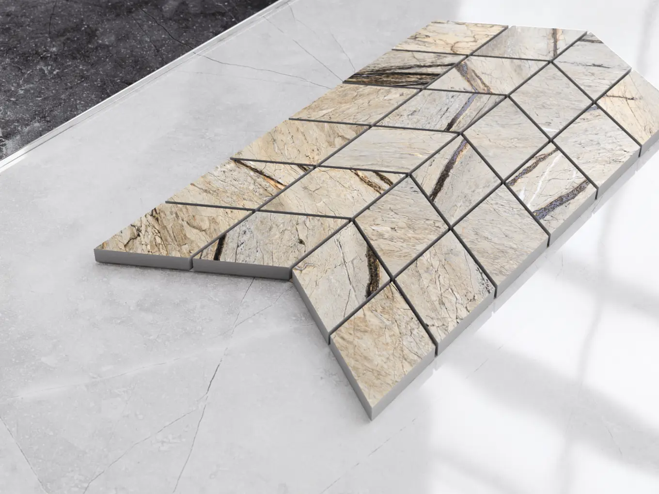 Double Chevron Beige Taupe – detal powierzchni i układu lameli