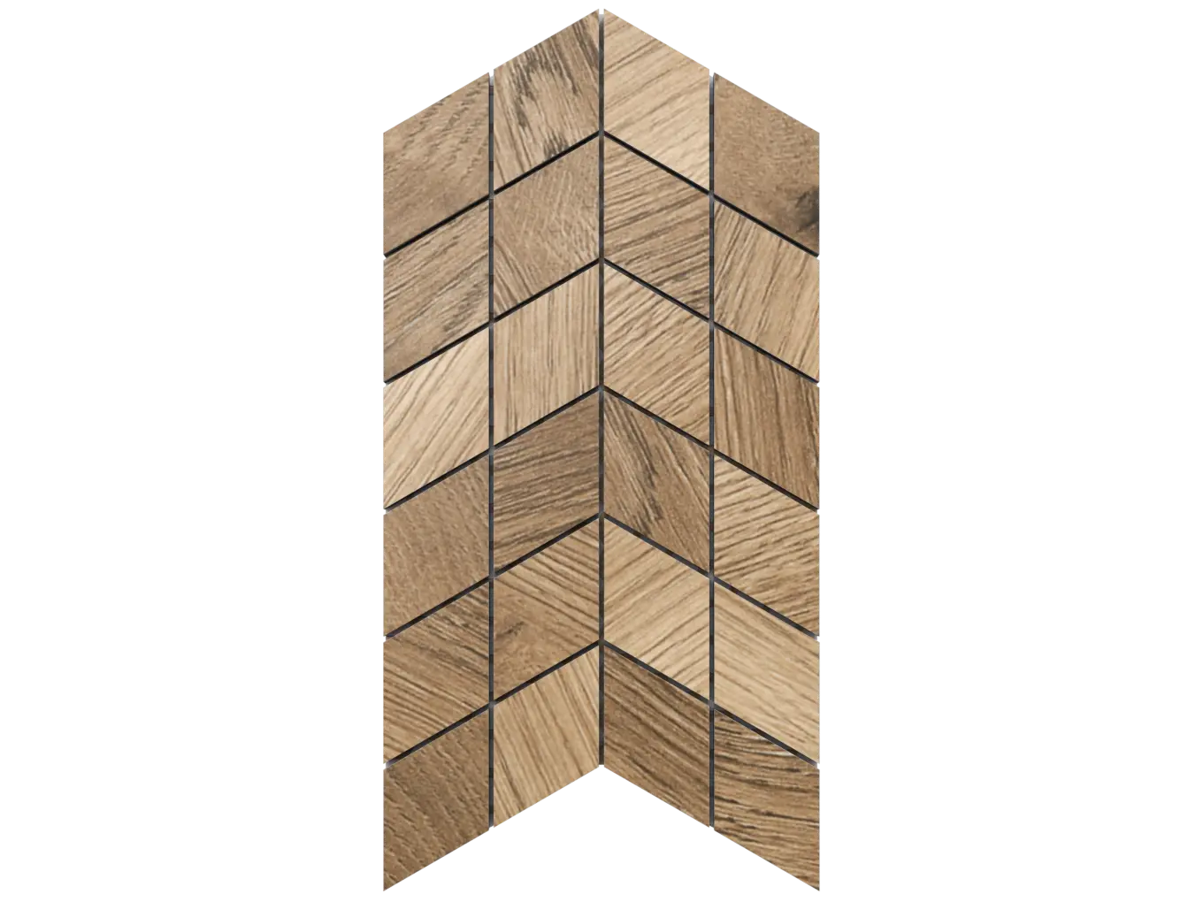 Mozaika gresowa Double Chevron Natural Oak – imitacja drewna dębowego, mat
