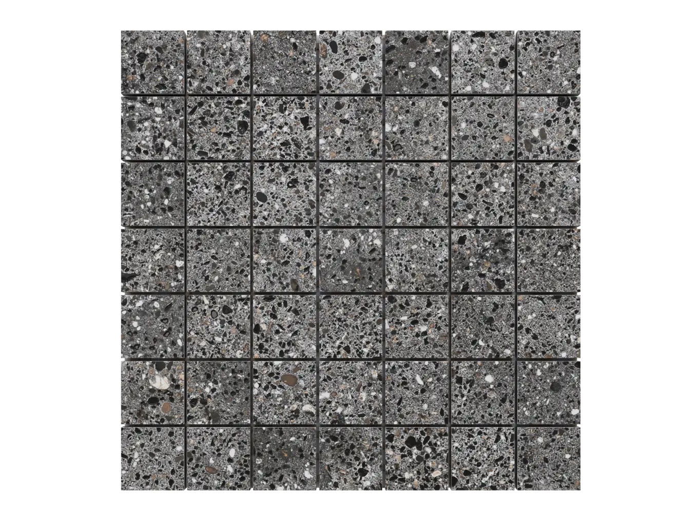 Mozaika gresowa kwadrat 4×4 cm grafitowe lastryko z mikrostrukturą kamienną