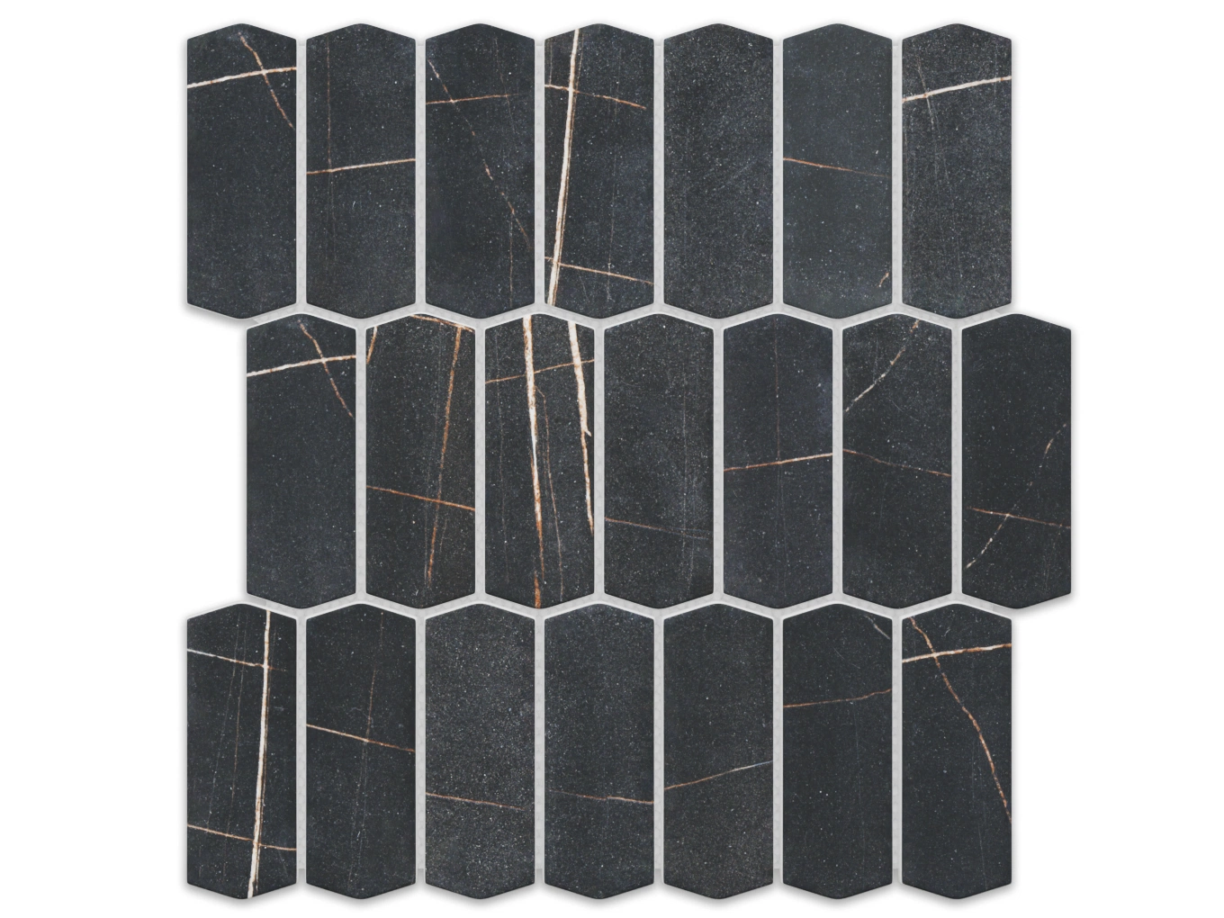 Mozaika szklana heksagon Long Silk Black Zero