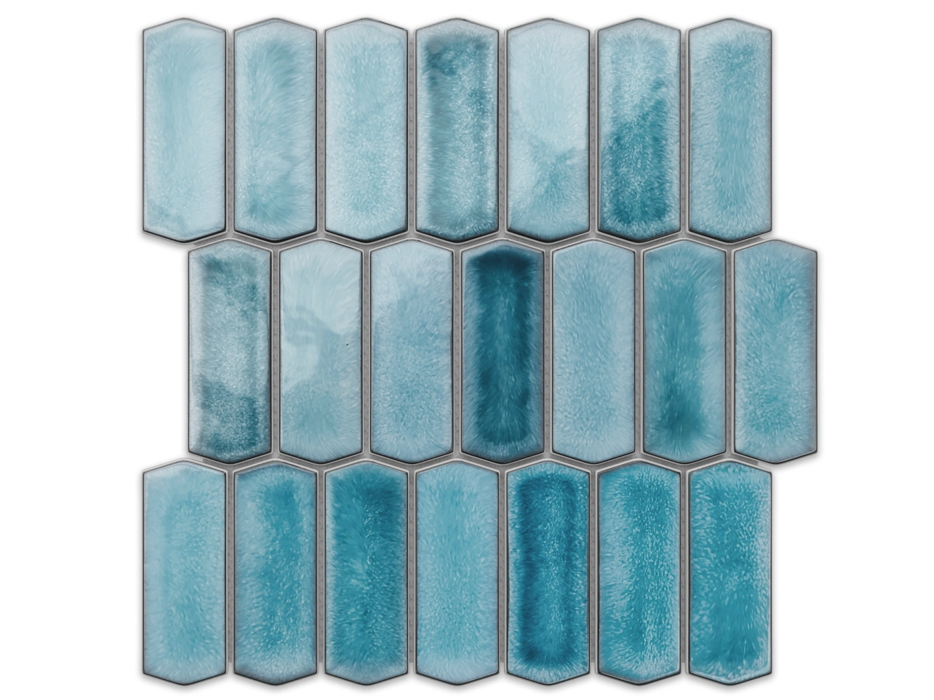 Mozaika szklana heksagon Long Silk Blue