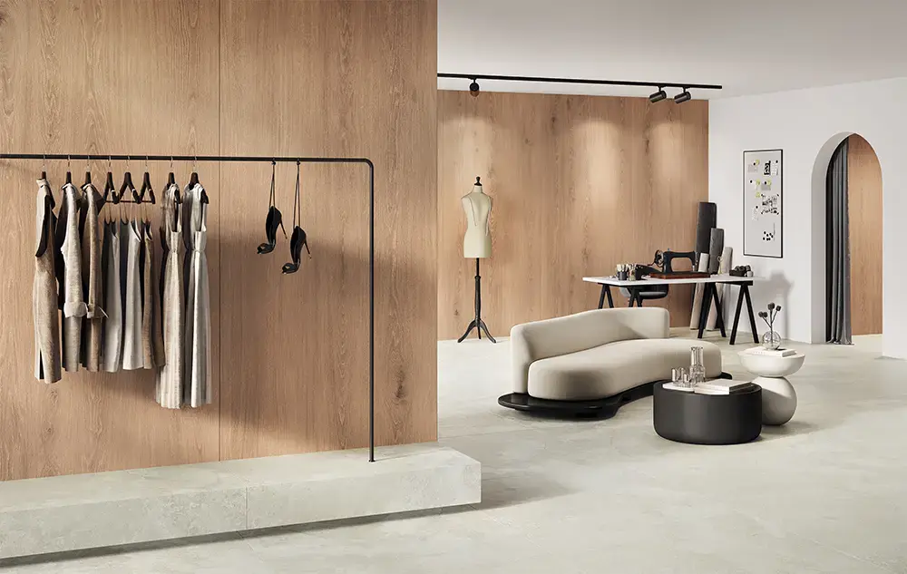 Tubądzin Honey Wood Beige STR 274,8x119,8 wielkoformatowa płyta gresowa drewnopodobna strukturalna