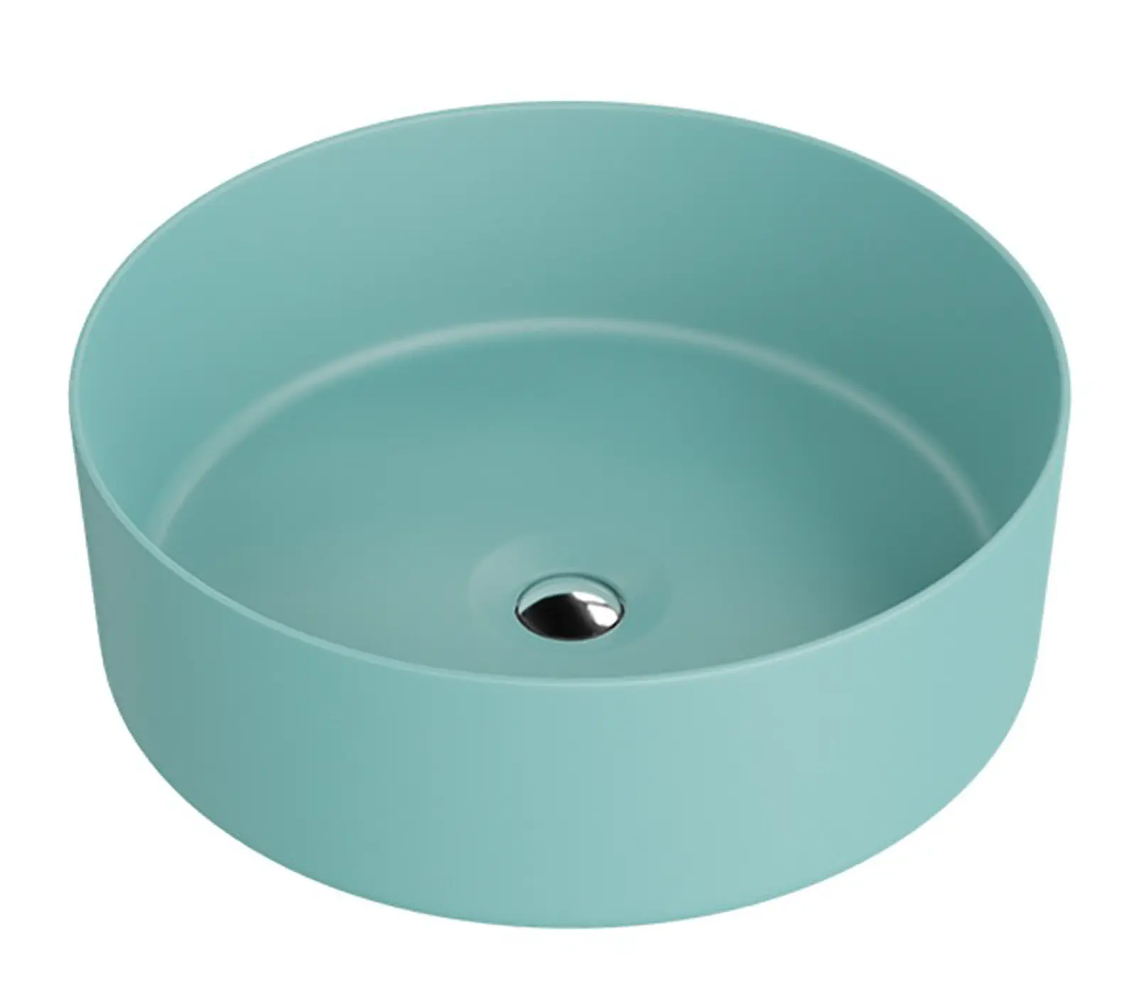 Umywalka nablatowa Agua Mint 37×37 – zielona, okrągła ceramika
