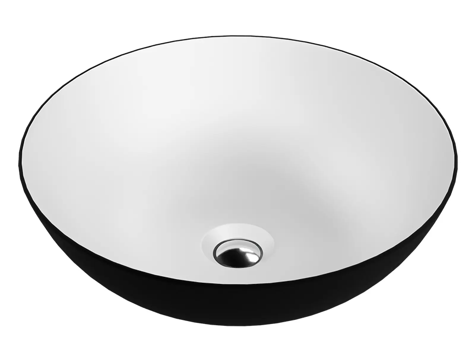 Umywalka nablatowa Narciso Black/White 40×40 – czarno-biała ceramika mat, okrągła