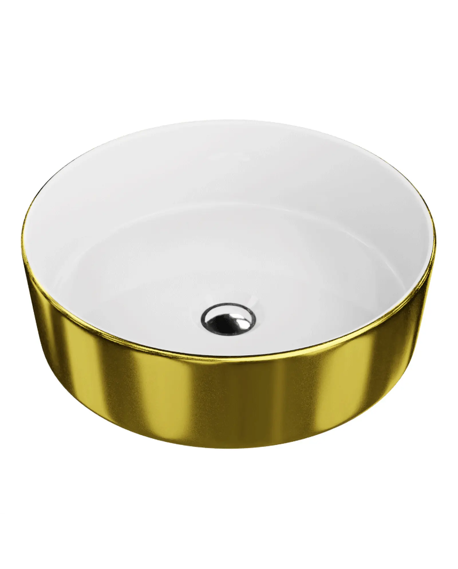 Umywalka nablatowa Agua Gold/White 37×37 – biała wewnątrz, złota na zewnątrz