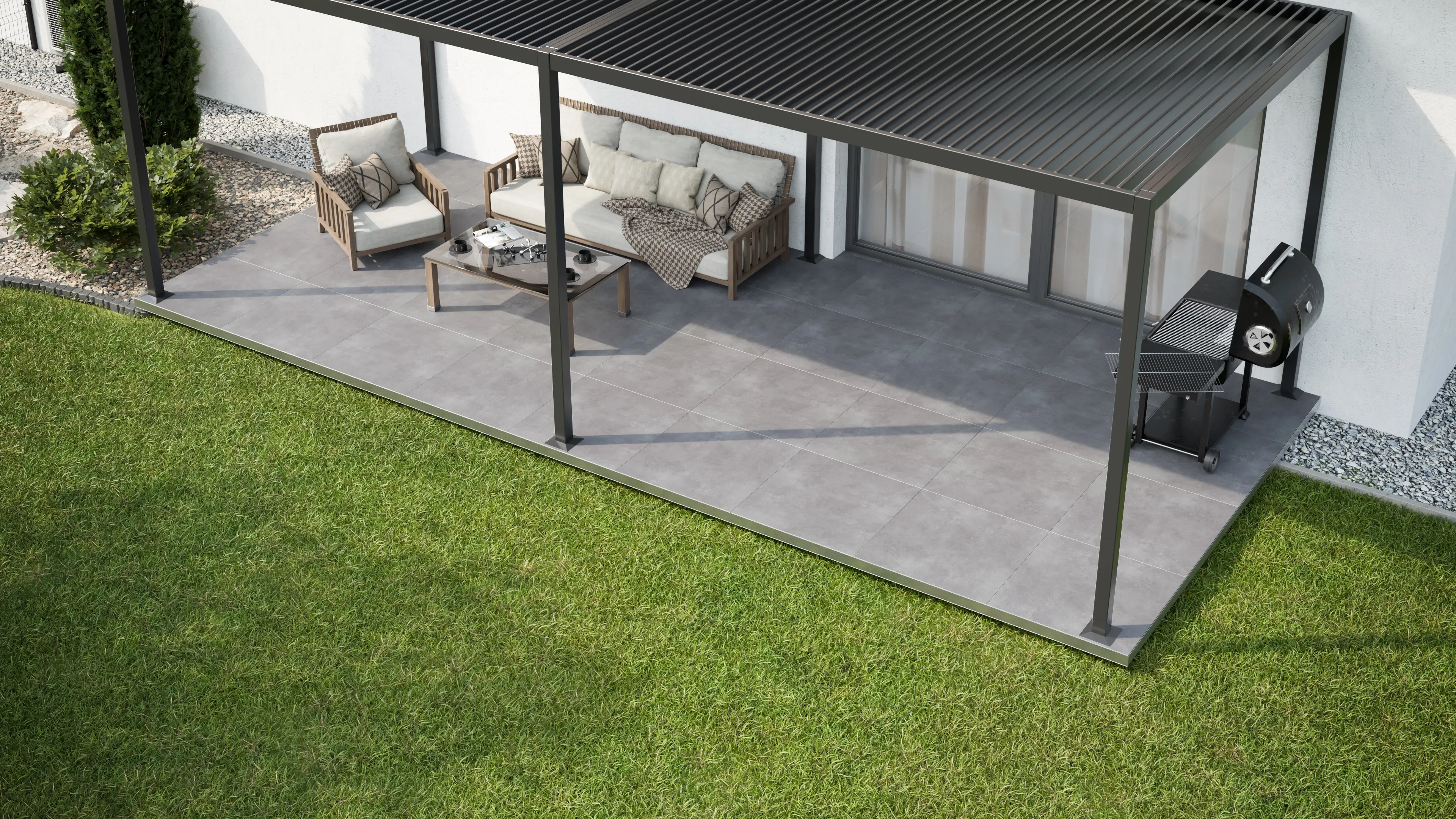 Jasnoszara płytka gresowa tarasowa Avero Light Grey